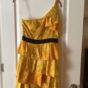 The Limited Golden One-Shoulder Dress with Black Accent